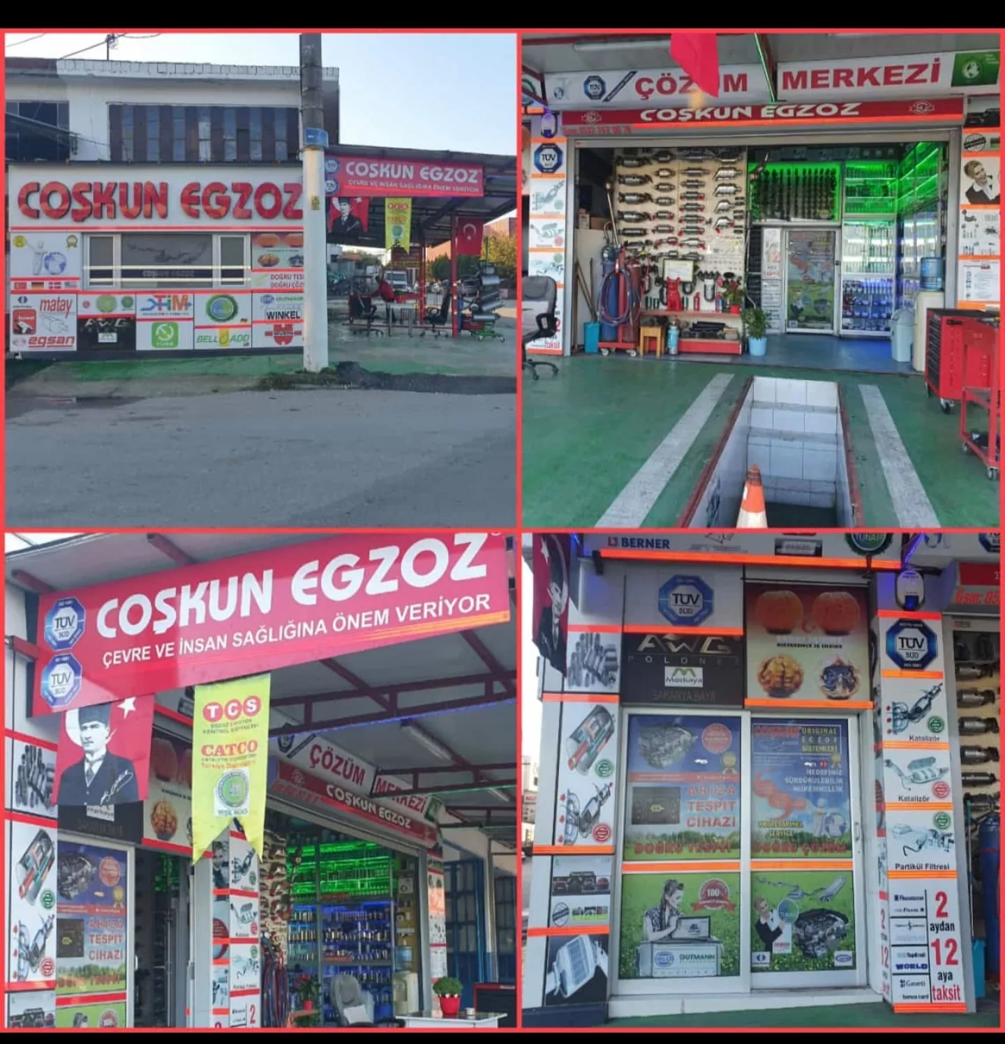 Coşkun Egzoz dış cephe, çalışma kanalı ve işletme içinden detaylar
